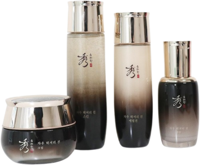수려한 자우 럭셔리 진 기초세트(스킨/로션/엠플/크림), 1세트