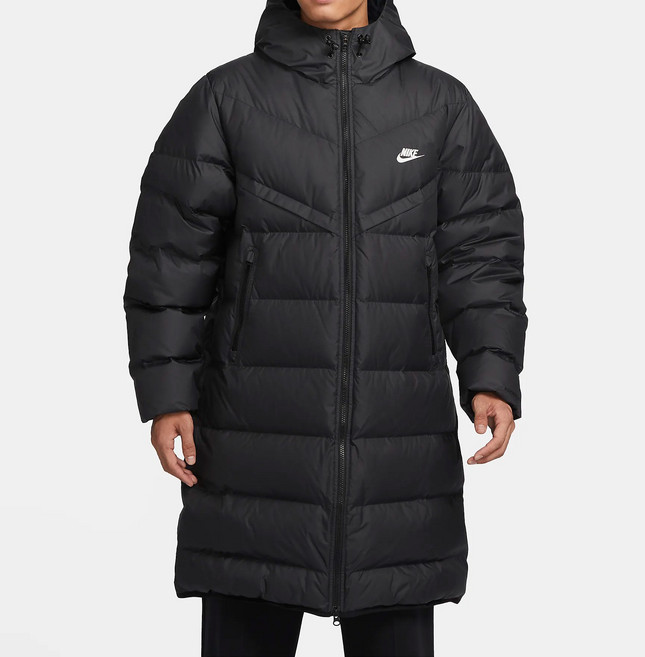 [국내매장판] 나이키 남성 롱패딩 후드 파카 덕다운 블랙