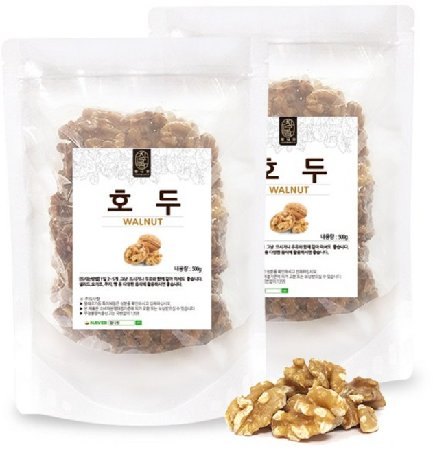 참나린 호두 반태 진공포장 견과류, 2개, 500g