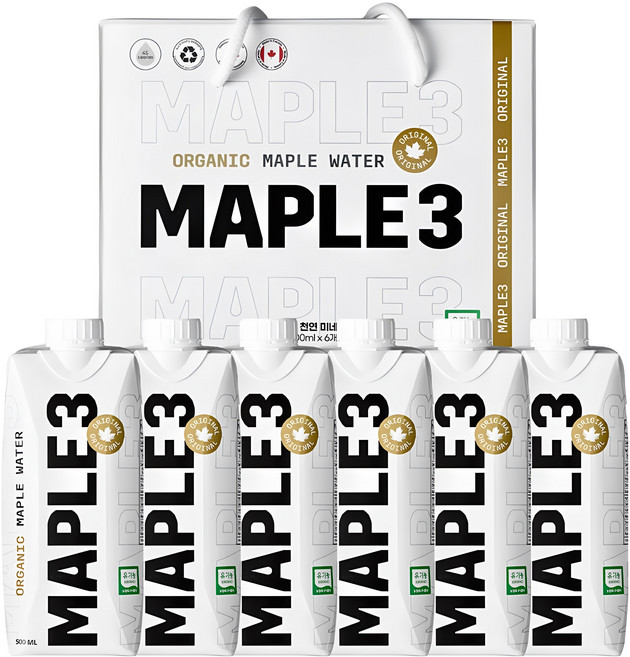 메이플쓰리 오가닉 메이플워터, 500ml, 6개
