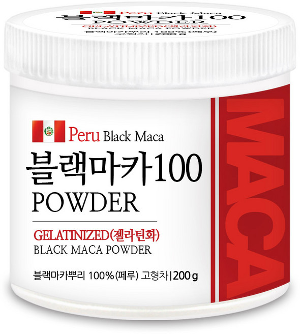 푸른들판 페루 블랙 마카 분말 100% 젤라틴화, 1개, 200g