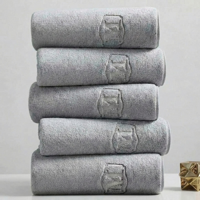상덕 수건 호텔 프리미엄 먼지없는 부드러운 데일리 타월, 그레이, 5개