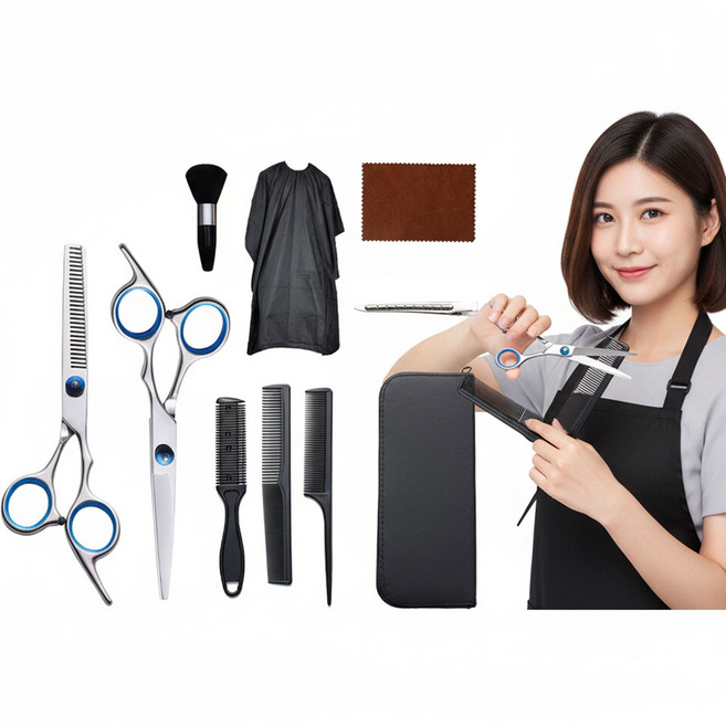 [컷잘알템] 다온미 가정용 미용가위세트 11종 셀프컷 1세트, 1개, 혼합색상