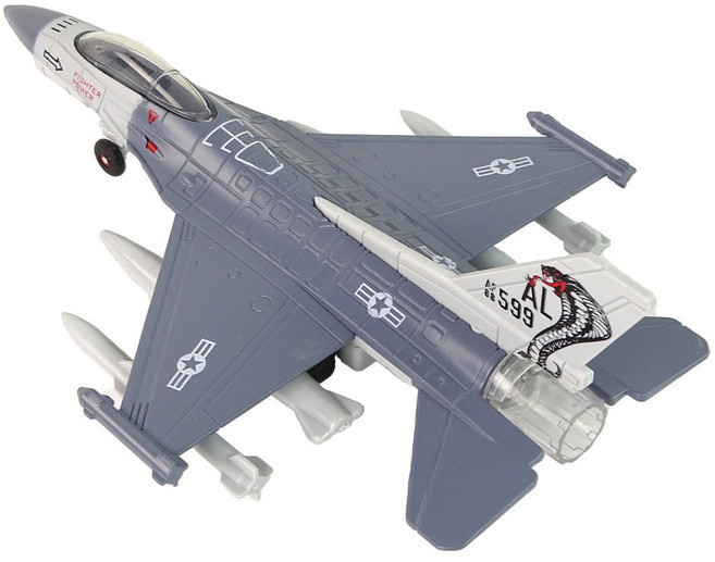 F16合金迴力戰鬥機模型 (附電池/展示盒包裝), 1個
