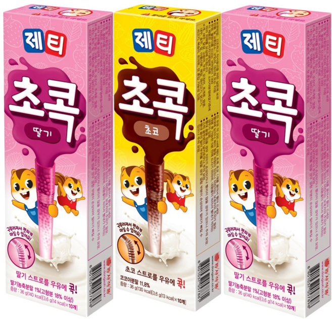 제티 초콕 30T 딸기 초코 세트 (딸기맛 20개입 + 초코맛 10개입), 3.6g, 10개입, 3개