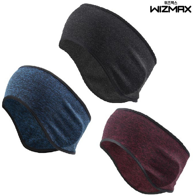 겨울 방한 헤어밴드 귀마개 등산 러닝 자전거, 블랙, 1개