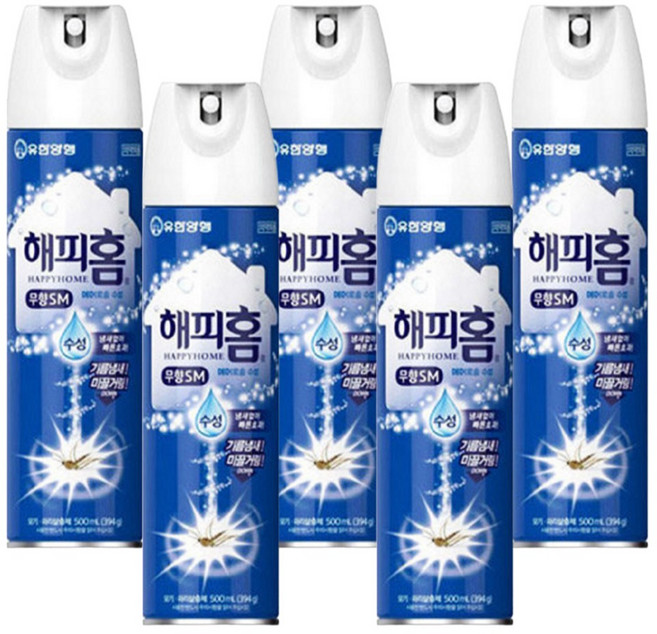 해피홈 에어로솔 수성 무향 500ml X 5개