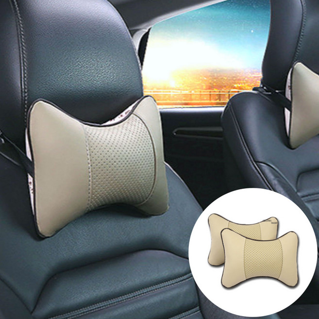 카미엘 편안한 통풍 목쿠션 차량용 목베개, 2개, 아이보리쿠션