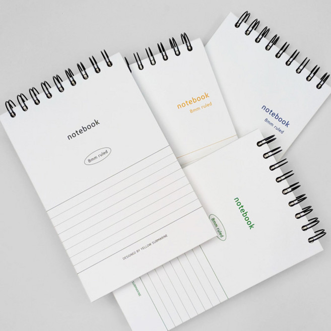 노란잠수함 2500 하드커버 B6 상철 8mm RULED 노트 (NO052)