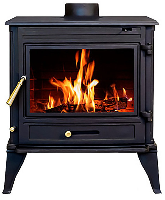 거실 신일금속 장작 나무 사각 화목 주물난로 SL-095 연통 벽난로 내화 벽돌