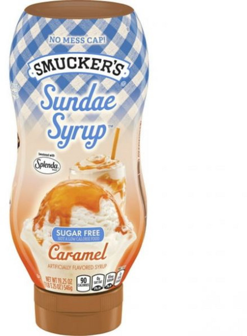 스머커즈 Sundae Syrup 무설탕 카라멜 Flavored 19.25 온스, 1개