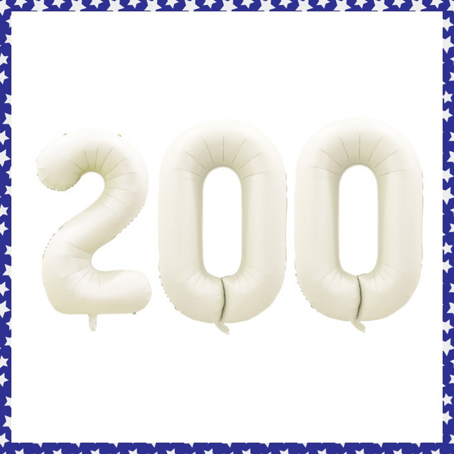 파티브로 32인치(=70cm) 파스텔 숫자풍선 생일 기념일 포토존 꾸미기, 200일, 1개, 크림화이트