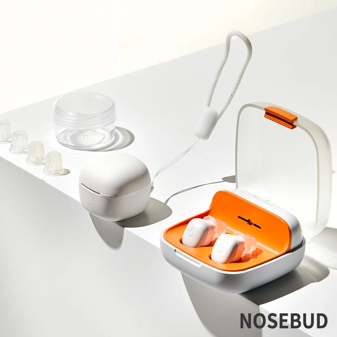 노즈버드 무선 비염치료 의료기기 계절성 알레르기 콧물 재채기 코막힘 만성 축농증 이어폰타입 비염치료기, 1세트 - 쿠팡