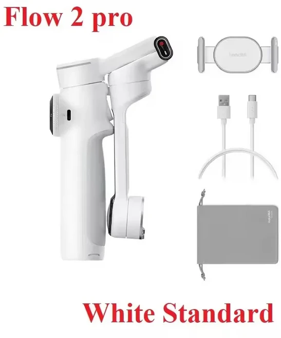 Insta360 Flow 2 Pro AI 기반 스마트폰 자동 추적 휴대폰 짐벌 Android Iphone용 3축 안정화, 04 White Standard