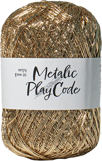 yarna 메탈릭 플레이 코드 뜨개실 70g, 106샴페인골드, 1개