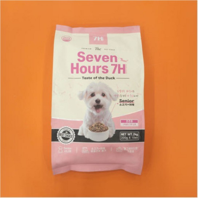 펫라벨 7H 세븐아워 시니어(소고기+야채) + 300g간식 강아지사료 피부건강, 1개, 2kg, 소+채소