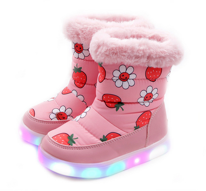 풋풋 플라워베리 LED 패딩부츠 털부츠 방한부츠