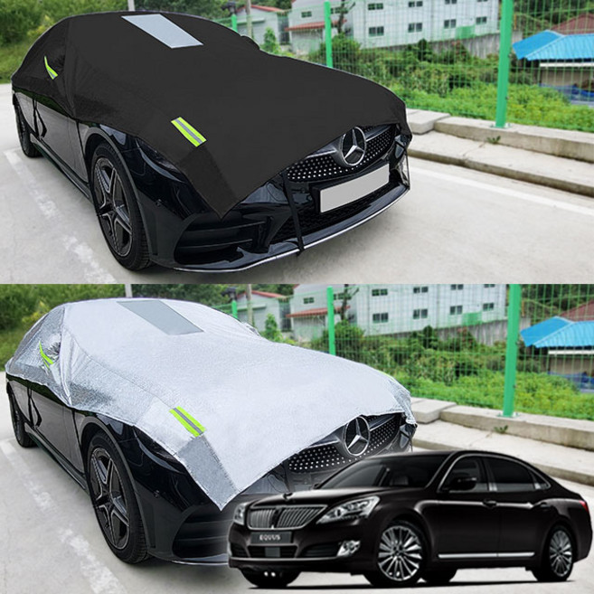 신형에쿠스 자동차덮개 반커버 성에방지커버, 블랙 2호