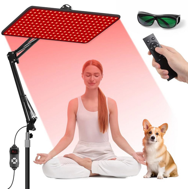 얼굴과 몸을 위한 모폰 레드 라이트 테라피 - 무선 마그네틱 리모컨 660nm 850nm 940nm 3인치 1개의 레드 적외선 테라피 램프 대형 패널 스탠드 가정용 테라피, 2 Red Light Therapy for Body w, 1개