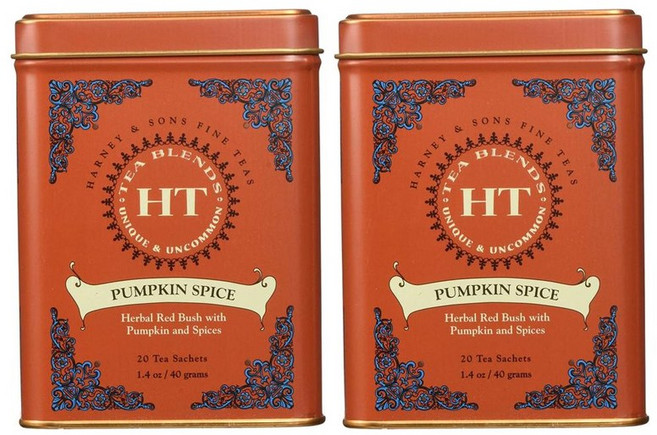 Harney & Sons 하니앤손스 펌프킨 스파이스 루이보스 티 20개입 2팩, 40개