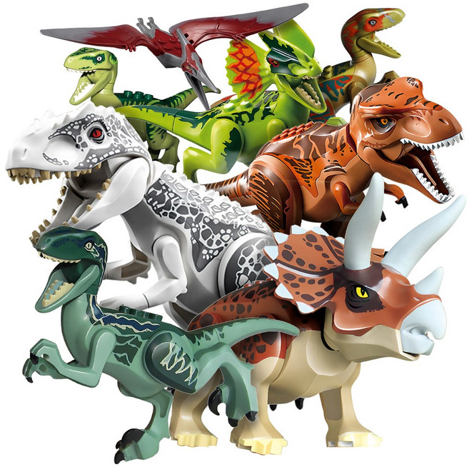 [알꿀밤-호환블럭-공룡] A세트 쥬라기월드 공룡블럭 8종, 1개
