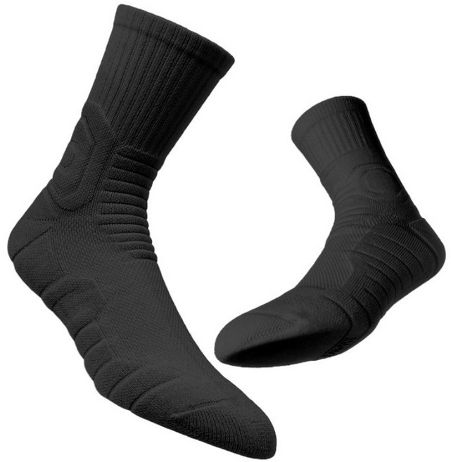 SPRINTA 프리미엄 이중쿠션 작업용 스포츠 양말 4켤레 세트, 블랙, 4개