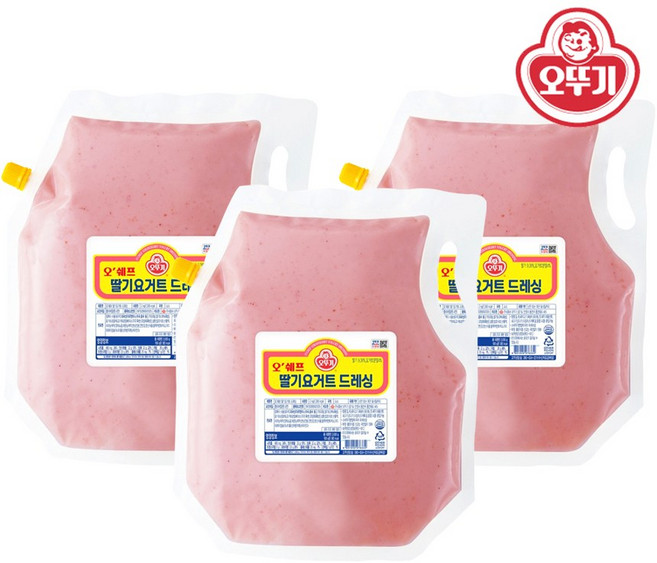 오뚜기 딸기요거트 드레싱 2kg ice, 3개