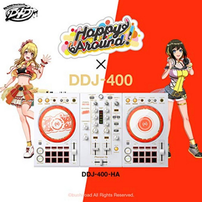 Pioneer 파이오니아 DJ 컨트롤러 DDJ-400, D4DJ 모델, 블랙