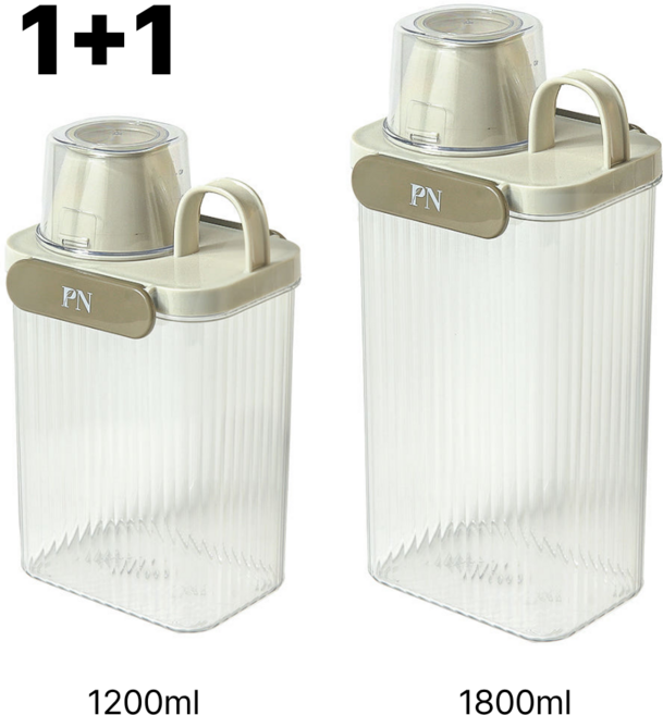 PN풍년 1+ 1 투명 밀폐용기 잡곡통 쌀통, 1세트