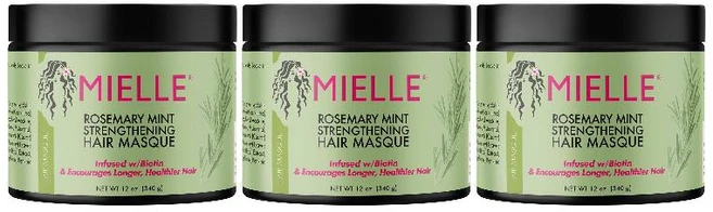 Mielle Organics 미엘 로즈마리 민트 스트렝스닝 헤어 마스크 12oz 3팩 - 쿠팡