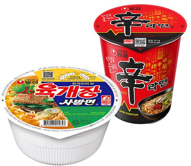 농심 육개장 사발면(86g12개입)+신라면컵(65g15개입), 단품
