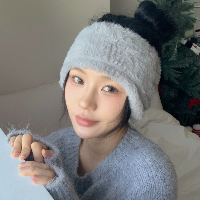 블루씨티 인버트 페이크퍼 이어플랩 헤어밴드 반다나