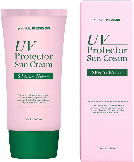 폴메디슨 UV 프로텍터 저자극 데일리 분홍 선크림 SPF50+ PA+++, 70ml, 5개