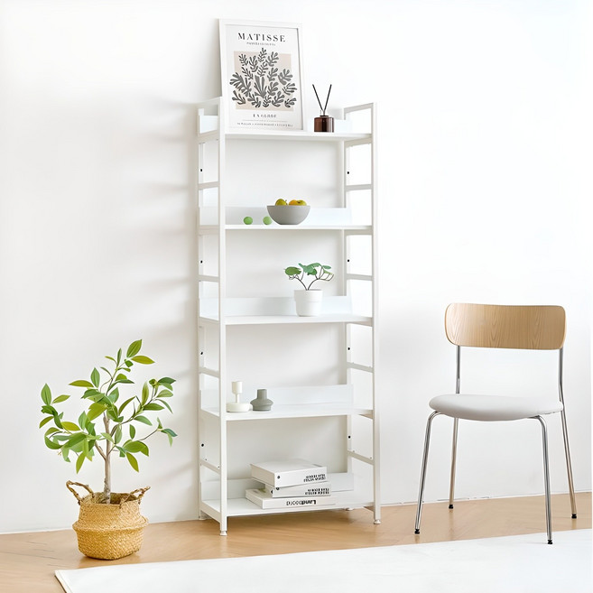 샤바스 스칸디나 파티션 책장, 올화이트, 5단