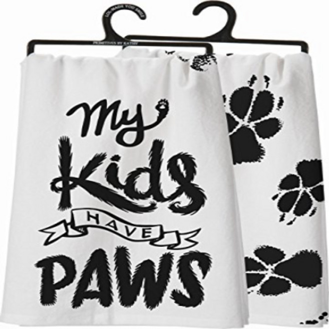 Primitives By Kathy Kitchen (One) Towel - "My Kids Have Paws", 1개, 기타