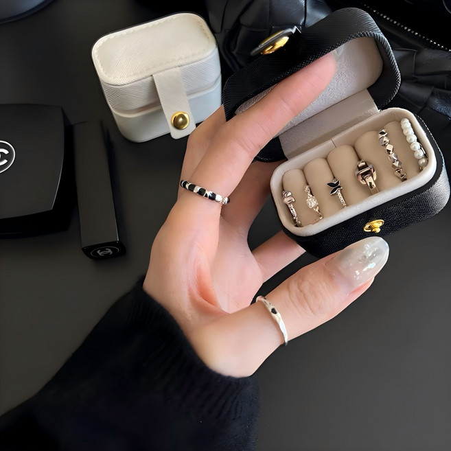 툴마담 휴대용 미니 가죽 쥬얼리 반지 수납 케이스