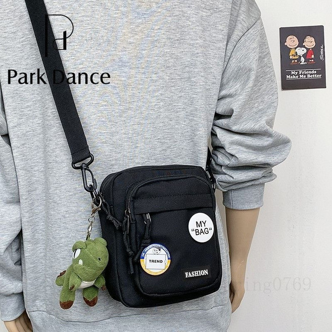 Park Dance 側背包 中性休閒小包, 黑色,包包