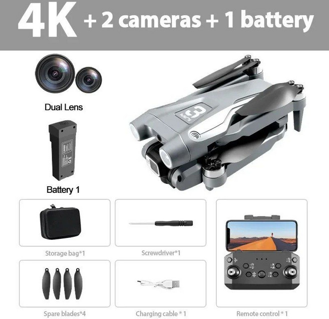 Z908 프로 드론 4K 전문가용 HD 카메라 브러시리스 모터 5G WIFI FPV RC 쿼드콥터 헬리콥터, Grey-4K-2S-battery1
