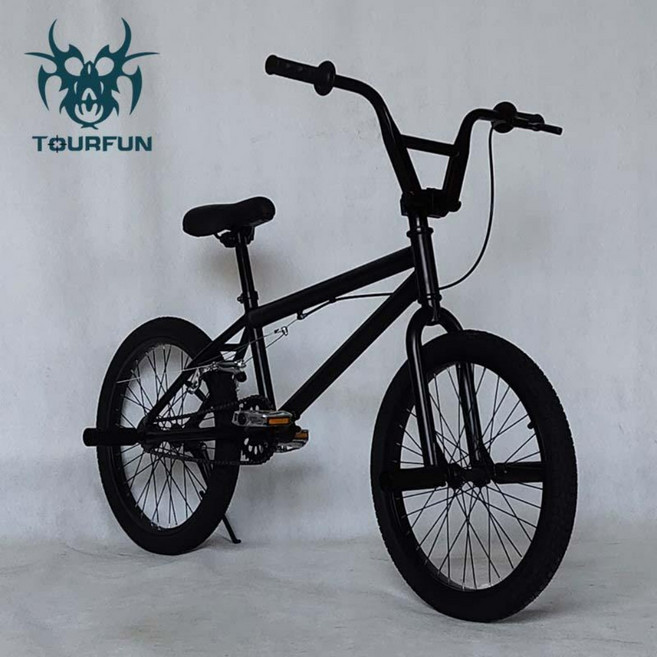 입문용BMX 20인치 퍼포먼스 자전거 익스트림 스포츠 연습용, 올블랙, 1개