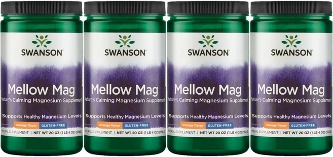 스완슨 Mellow Mag 고흡수 마그네슘 파우더 분말 오렌지, 4개, 554g - 쿠팡