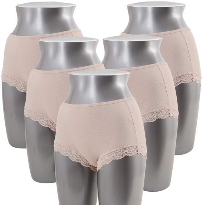 캐리루시 여성 모달 면스판 레이스 맥시팬티(5매)