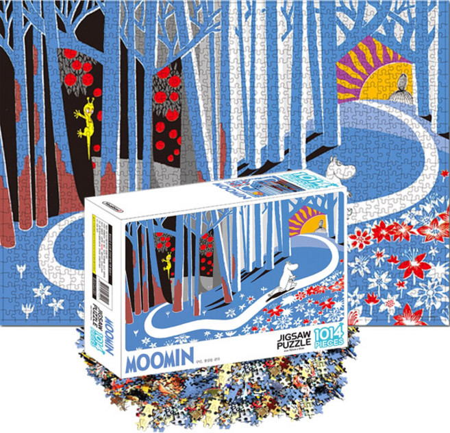 퍼즐마을 예림아이 1014P퍼즐 무민 꽃길을 걷다 명화 풍경화 조각 직소퍼즐