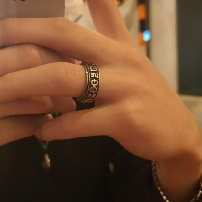 노블린 써지컬 스틸 서지컬 스틸 빅사이즈 명품 엄지 검지 약지 새끼 왼손 손가락 돌아가는 스핀 반지 남자