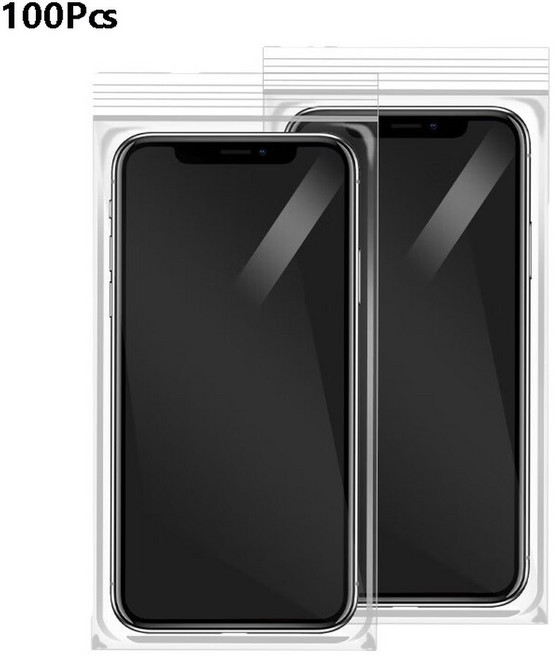 100 Pcs 투명 휴대 전화 먼지 봉투 지퍼 재밀폐 가능한 비닐 보호 커버 가방 호환 가능, 9.5x19cm 100Pcs