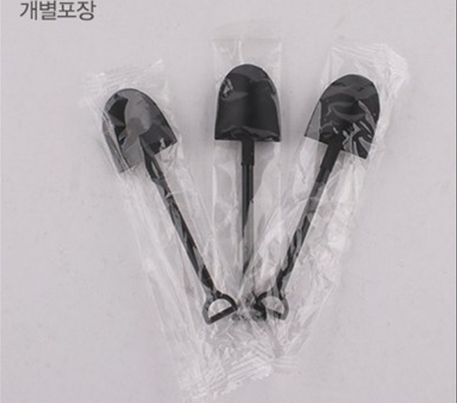 삽스푼 일회용 개별포장, 100개, 검정