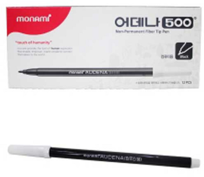 모나미 어데나500 컴퓨터용사인펜 12개입 컴싸 싸인펜, 단품, 12개
