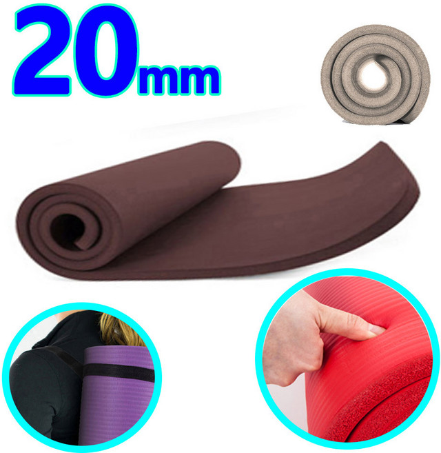 내구성 강한 NBR소재 다양한 색상 홈트 요가 필라테스 에어로빅 캠핑 요가매트 20mm, 오이스터 그레이