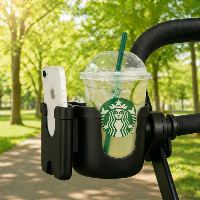 픽메이트 쏟김방지 유모차 컵홀더, 1개, 블랙