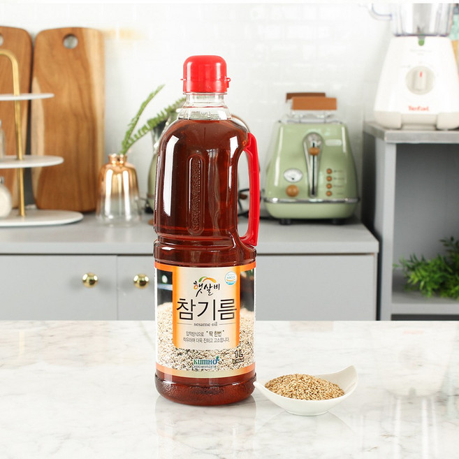 햇살비 고소한 참기름 수입산 HACCP 엄선관리 미얀마산, 3개, 1L