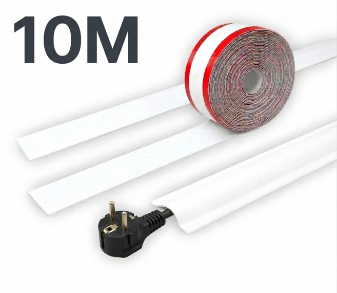 모에파 이지컷 잘라쓰는 테이프형 케이블 정리 전선 몰딩, 화이트, 1개